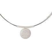 Light grey small stone pendant necklace